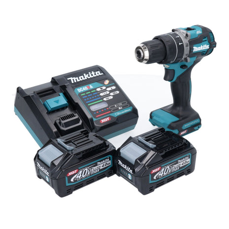 Makita HP 002 GM201 taladro percutor inalámbrico 40 V 64 Nm sin escobillas + 2x baterías 4,0 Ah + cargador