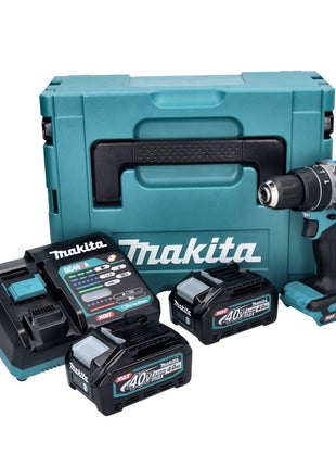 Makita HP 002 GM201 perceuse à percussion sans fil 40 V 64 Nm sans balai + 2x batteries 4,0 Ah + chargeur + Makpac