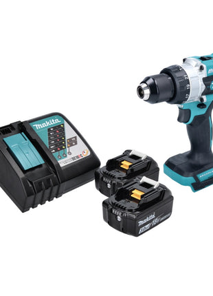 Makita DHP 486 RF Perceuse-visseuse à percussion sans fil 18 V 130 Nm Brushless + 2x batterie 3,0 Ah + chargeur