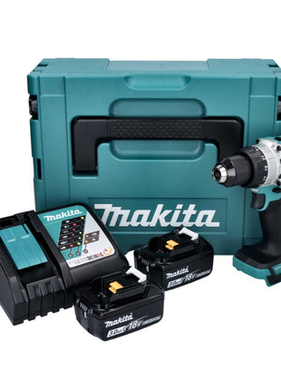 Makita DHP 486 RFJ akumulatorowa wiertarka udarowa 18 V 130 Nm bezszczotkowa + 2x akumulator 3,0 Ah + ładowarka + Makpac