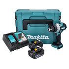 Makita DHP 486 RTJ Trapano avvitatore con percussione a batteria 18V 130Nm Brushless + 2x Batterie 5,0 Ah + Caricabatterie + Valigetta Makpac