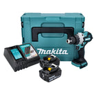 Taladro percutor inalámbrico Makita DHP 486 RTJ 18 V 130 Nm sin escobillas + 2x baterías 5,0 Ah + cargador + Makpac