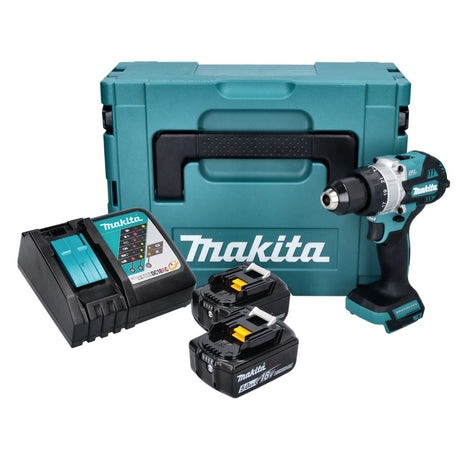 Makita DHP 486 RTJ Akku Schlagbohrschrauber 18 V 130 Nm Brushless + 2x Akku 5,0 Ah + Ladegerät + Makpac