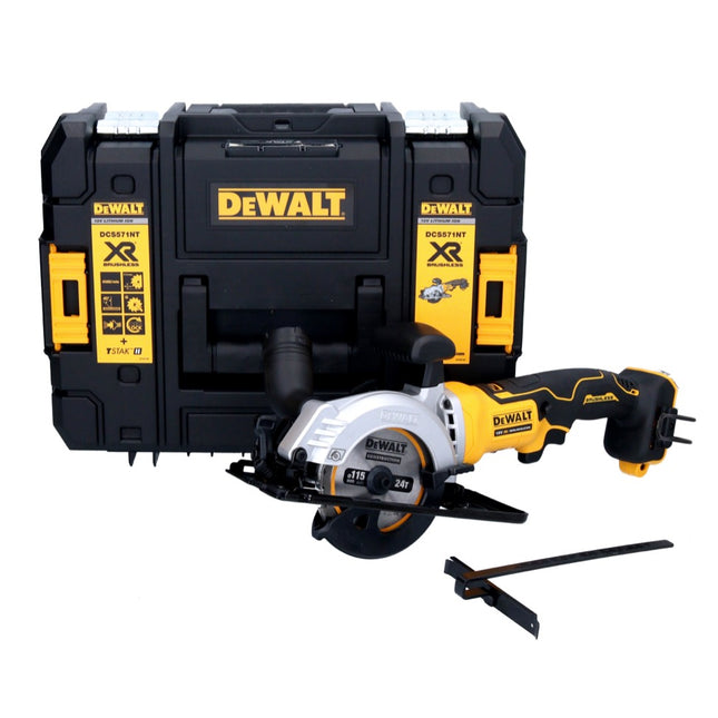 Sega circolare a batteria DeWalt DCS 571 NT 18 V 115 mm brushless + TSTAK - senza batteria, senza caricabatterie