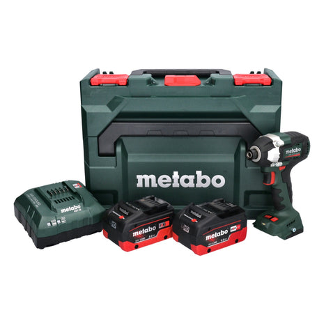 Clé à chocs sans fil Metabo SSD 18 LT 200 BL 18 V 200 Nm 1/4" sans balais + 2x batterie 8,0 Ah + chargeur + métaBOX