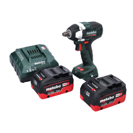 Visseuse à chocs sans fil Metabo SSW 18 LT 300 BL 18 V 300 Nm 1/2" sans balai + 2x batteries 5,5 Ah + chargeur