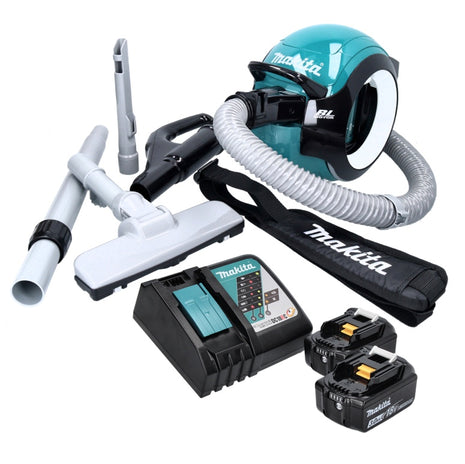 Makita DCL 501 RF Akku Staubsauger 18 V Brushless + 2x Akku 3,0 Ah + Ladegerät + Zubehör