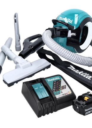 Aspirador a batería Makita DCL 501 RM1 18 V sin escobillas + 1x batería 4,0 Ah + cargador + accesorios