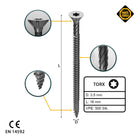 FORTE Tools Universal Holzschraube 3,5 x 16 mm T15 500 Stk. ( 000040113860 ) silber verzinkt Torx Senkkopf Vollgewinde - Toolbrothers