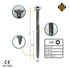 FORTE Tools Universal Holzschraube 4,0 x 50 mm T20 200 Stk. ( 000040113870 ) silber verzinkt Torx Senkkopf Teilgewinde