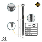 FORTE Tools Universal Holzschraube 5,0 x 120 mm T25 100 Stk. ( 000040113879 ) silber verzinkt Torx Senkkopf Teilgewinde