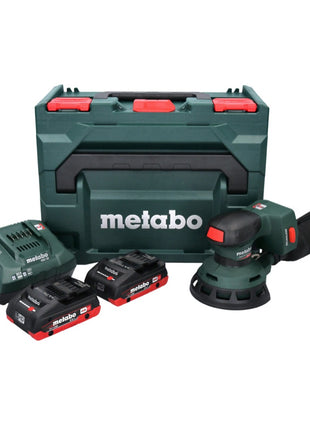 Lijadora excéntrica a batería Metabo SXA 18 LTX 125 BL 18 V 125 mm sin escobillas + 2x batería 4,0 Ah + cargador + metaBOX