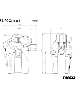 Metabo AS 18 L PC Kompaktowy odkurzacz akumulatorowy 18 V 6 l IPX4 klasa pyłu L do pracy na mokro i sucho + 1x akumulator 5,5 Ah - bez ładowarki