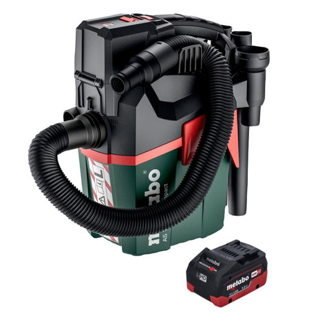 Metabo AS 18 L PC Aspirapolvere compatto a batteria 18 V 6 l IPX4 classe di polvere L wet and dry + 1x batteria ricaricabile 5,5 Ah - senza caricabatterie