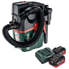 Metabo AS 18 L PC Compact Akku Sauger 18 V 6 l IPX4 Staubklasse L Nass und Trocken + 2x Akku 8,0 Ah + Ladegerät