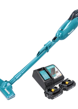 Makita DCL 280 FRA Aspirateur sans fil 18 V, Brushless + 2x Batteries 2,0 Ah + Chargeur