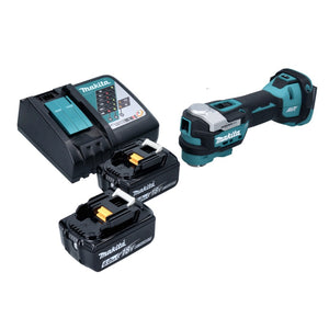 Utensile multifunzione a batteria Makita DTM 52 RG 18 V Starlock Max Brushless + 2x batteria ricaricabile 6,0 Ah + caricabatterie