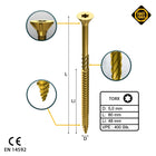 FORTE Tools Universal Holzschraube 5,0 x 80 mm T25 400 Stk. ( 2x 000051399489 ) gelb verzinkt Torx Senkkopf Teilgewinde