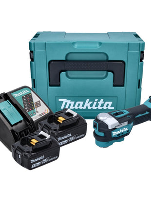 Makita DTM 52 RTJ Akku Multifunktionswerkzeug 18 V Starlock Max Brushless + 2x Akku 5,0 Ah + Ladegerät + Makpac - Toolbrothers