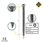 FORTE Tools Universal Holzschraube 3,0 x 20 mm T10 1000 Stk. ( 2x 000040113857 ) silber verzinkt Torx Senkkopf Vollgewinde