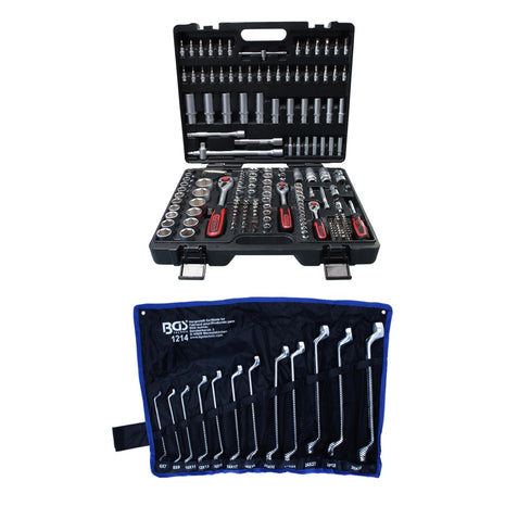 KS Tools Coffret de douilles - 1/4" / 3/8" / 1/2" - 179 pcs. + BGS technic Clés à œil doubles - 12 pcs. (917.0779)  (1214)