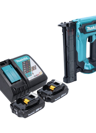 Makita DFN 350 RA Akku Stauchkopfnagler 18 V 15 - 35 mm + 2x Akku 2,0 Ah + Ladegerät