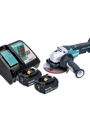 Makita DGA 515 RM Akku Winkelschleifer 18 V 125 mm Brushless + 2x Akku 4,0 Ah + Ladegerät