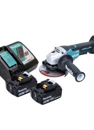 Amoladora angular a batería Makita DGA 515 RT 18 V 125 mm sin escobillas + 2x baterías 5,0 Ah + cargador