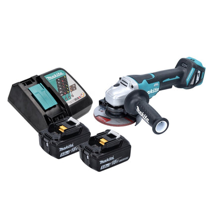 Makita DGA 515 RT Akku Winkelschleifer 18 V 125 mm Brushless + 2x Akku 5,0 Ah + Ladegerät