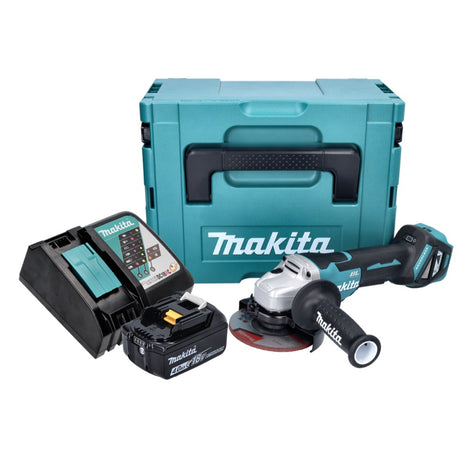 Makita DGA 515 RM1J Akku Winkelschleifer 18 V 125 mm Brushless + 1x Akku 4,0 Ah + Ladegerät + Makpac