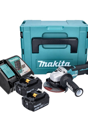 Makita DGA 515 RMJ Akku Winkelschleifer 18 V 125 mm Brushless + 2x Akku 4,0 Ah + Ladegerät + Makpac