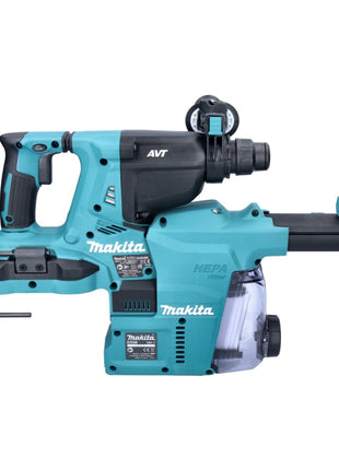 Taladro percutor inalámbrico Makita DHR 280 ZWJ 36 V (2x 18 V) 2,8 J SDS Plus Brushless + aspiración DX08 + Makpac - sin batería, sin cargador