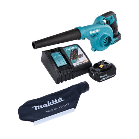 Makita DUB 185 RT1 Soffiatore a batteria 18 V + 1x batteria 5,0 Ah + caricabatterie + sacchetto di raccolta