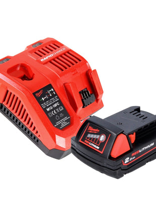 Milwaukee M18 BOS125-201 FC Akku Exzenterschleifer 18 V 125 mm + 1x Akku 2,0 Ah + Ladegerät