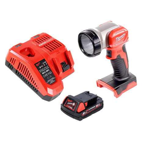 Luz de batería Milwaukee M18 TLED LED + 1x batería 2.0 Ah + cargador