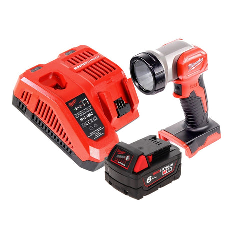 Milwaukee M18 TLED Lampe torche LED + 1x Batterie 6,0 Ah + Chargeur