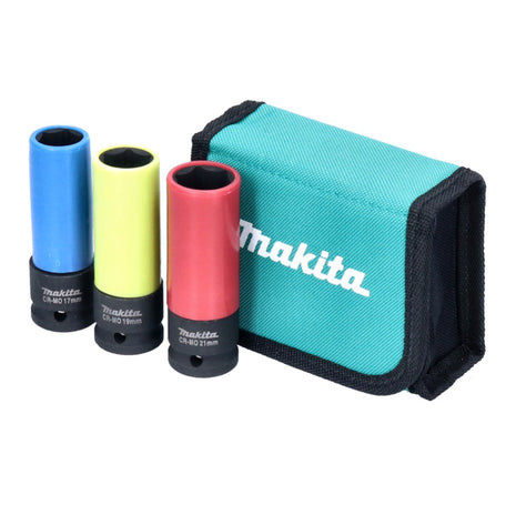 Makita Set de douilles longues pour KFZ 1/2" - carré - 17 / 19 / 21 mm - 3 pcs. (E-12354)