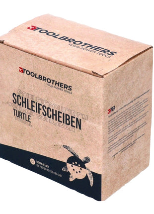 Toolbrothers TURTLE Schleifset 4 Packungen 240x Schleifscheiben 125mm Klett 8 Loch je 40x P40 / P60 / P80 / P120 / P180 / 240 für Hartholz, Weichholz, Lack, Stein, Stahl, Aluminium, Furnier - Toolbrothers