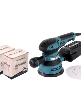 Makita BO 5041 Exzenterschleifer / Schleifmaschine 300 W 125 mm + 2x Toolbrothers TURTLE Schleifset - Toolbrothers