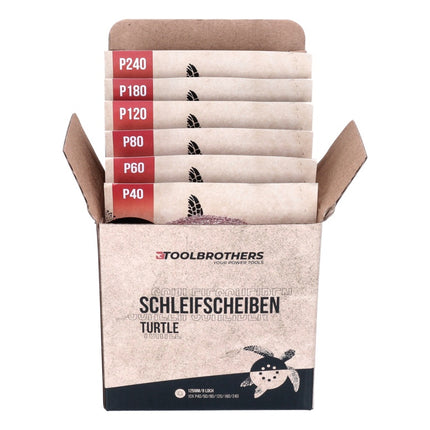 Metabo SXA 18 LTX 125 BL Levigatrice eccentrica a batteria 125mm 18V Brushless + 2x set di levigatura Toolbrothers TURTLE + set metaBOX - senza batteria, senza caricabatterie (600146840)