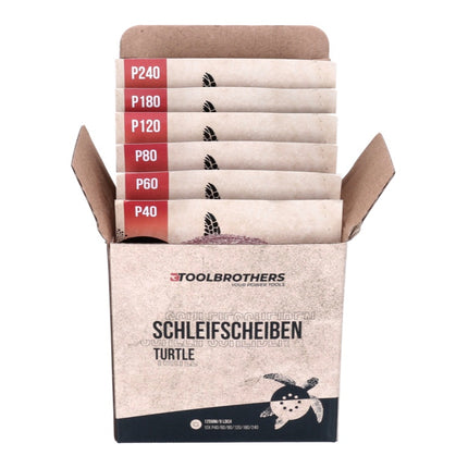 Metabo SXA 18 LTX 125 BL Levigatrice eccentrica a batteria 125mm 18V Brushless + 2x set di levigatura Toolbrothers TURTLE + set metaBOX - senza batteria, senza caricabatterie (600146840)