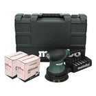 Metabo FSX 200 Intec Ponceuse excentrique 125 mm 240 W + Coffret + 2x Set de ponçage Toolbrothers TURTLE