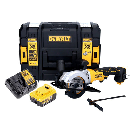 Sega circolare a batteria DeWalt DCS 571 M1 18 V 115 mm senza spazzole + 1x batteria 4,0 Ah + caricabatterie + TSTAK