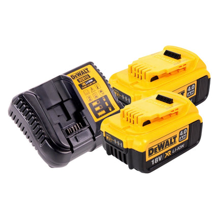 Sega circolare a batteria DeWalt DCS 571 M2 18 V 115 mm brushless + 2x batteria 4,0 Ah + caricabatterie + TSTAK