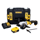 Sega circolare a batteria DeWalt DCS 571 P1 18 V 115 mm senza spazzole + 1x batteria 5,0 Ah + caricabatterie + TSTAK