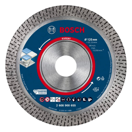 Bosch EXPERT Disco diamantato in ceramica dura 125 x 22,23 mm 1 pz. ( 2608900655 ) Tecnologia diamantata
