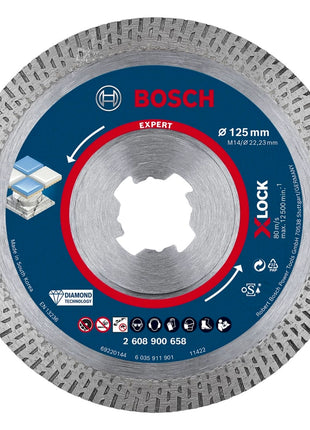 Bosch EXPERT HardCeramic X-LOCK Diamant Trennscheibe 125 x 22,23 mm 1 Stk. ( 2608900658 ) Diamond Technology - Toolbrothers