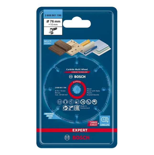 Bosch EXPERT Carbide Multi Wheel Disco da taglio 76 x 10 mm - 1 pz. ( 2608901196 ) Carbide Technology