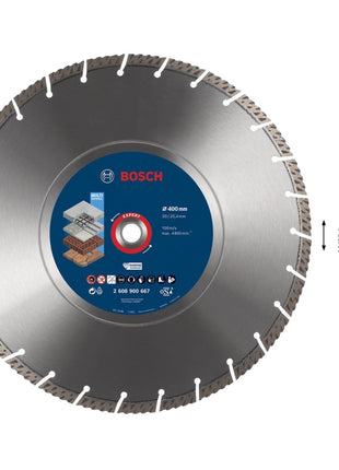 Bosch Expert MultiMaterial Disque à tronçonner diamanté, 400 x 3,3 x 25,40 mm, Diamond Technology pour scies sur table / scies à essence (2608900667)