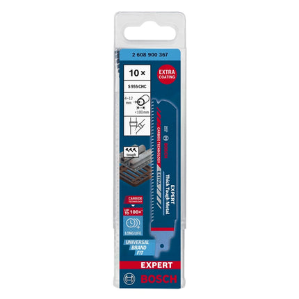 Bosch EXPERT Thick Tough Metal S 955 CHC Lama per seghetto alternativo 150 mm 10 pz. ( 2608900367 ) Carbide Technology